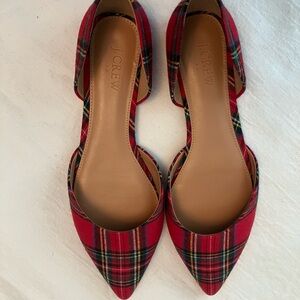 J. Crew Women's Red Plaid Flats